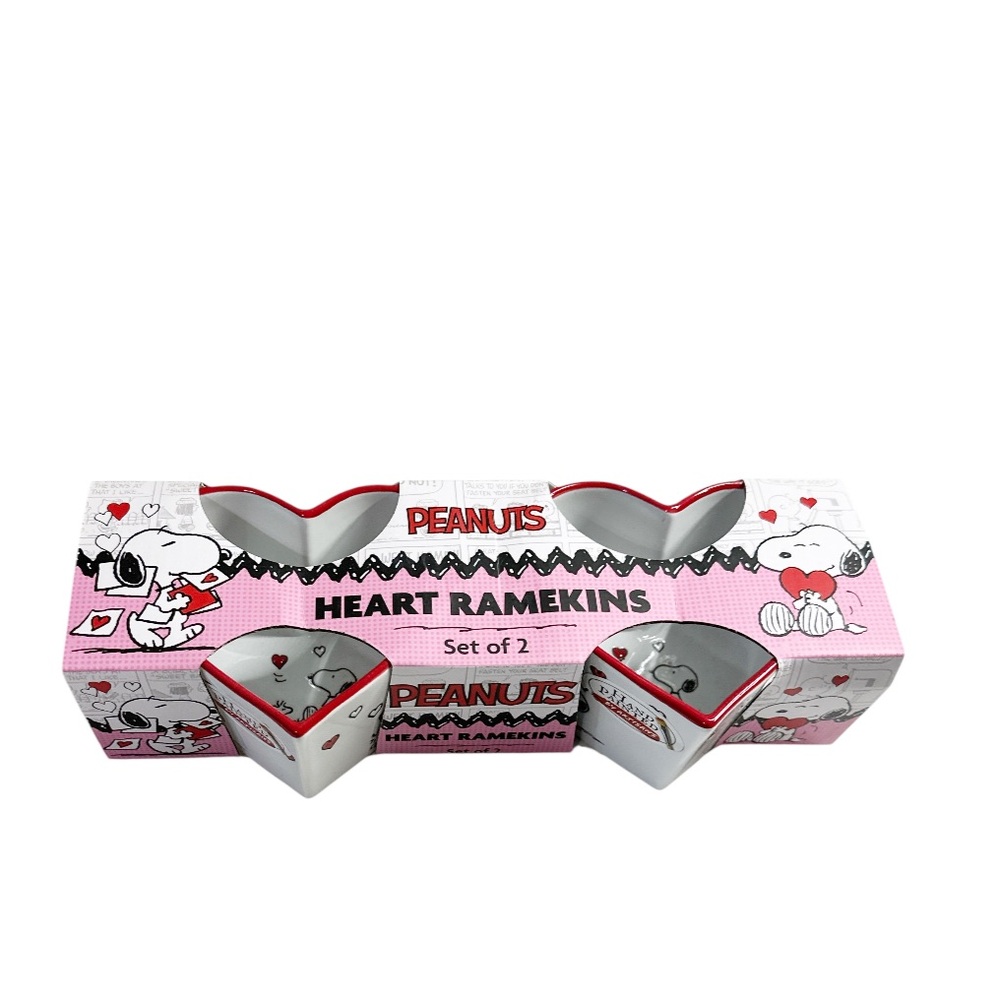 NEW Peanuts SNOOPY HEART SHAPED RAMEKINS Set/2 - Picture 2 of 6